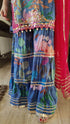 Pink Blue Embroidery Sharara Set
